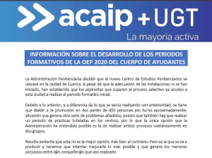 Informaci&oacute;n desarrollo formativo Cuerpo de  Ayudantes OEP 2020