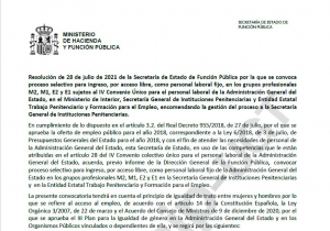 P. Laboral: Convocatoria acceso libre II.PP y EETPFE OEP 2018