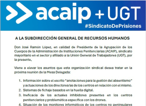 Asuntos propuestos por ACAIP para la mesa delegada del d&iacute;a 9 de octubre 2025
