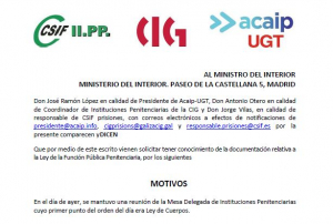 Petici&oacute;n documentaci&oacute;n Ley de Cuerpos al Ministro del Interior