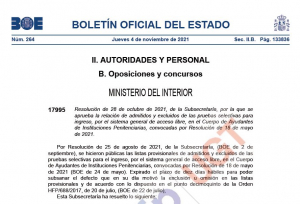 Lugar primer examen al Cuerpo Ayudantes II.PP OEP 2020