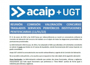 Comunicado reuni&oacute;n Comisi&oacute;n Valoraci&oacute;n Concurso traslados
