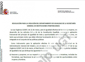 Creaci&oacute;n departamento de Igualdad en II.PP
