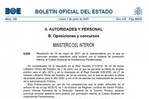 Convocatoria Cuerpo Especial OEP 2019 y OEP 2020