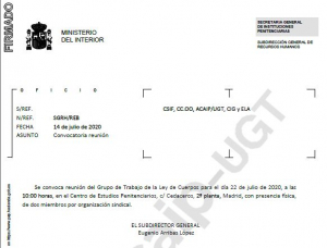 Convocatoria grupo de trabajo "ley de Cuerpos"