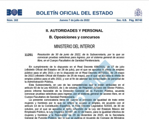 Convocatoria acceso libre Cuerpo Facultativo y Enfermero II.PP