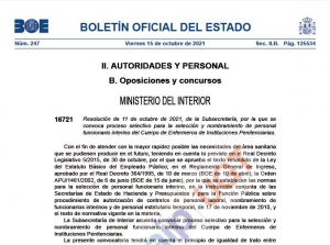 Convocatoria proceso selectivo facultativos y enfermeros interinos