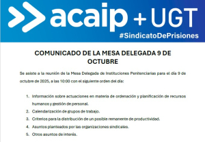 COMUNICADO REUNI&Oacute;N MESA DELEGADA 9/10/25