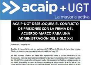 Explicaci&oacute;n del acuerdo en Funci&oacute;n P&uacute;blica que afecta a prisiones