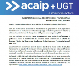 Consideraciones sobre curso selectivo de la OEP ayudantes del a&ntilde;o 2020