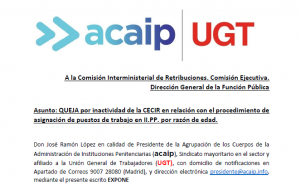 QUEJA por inactividad de la CECIR en relaci&oacute;n con la segunda actividad