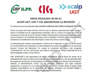 Comunicado reuni&oacute;n mesa delegada  (30/06/21)