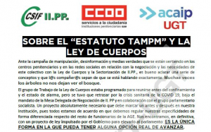 SOBRE EL &ldquo;ESTATUTO TAMPM&rdquo; Y LA LEY DE CUERPOS
