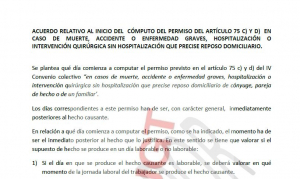 P. Laboral.- Acuerdos sobre distintos permisos: nacimiento, enfermedad familiar.....