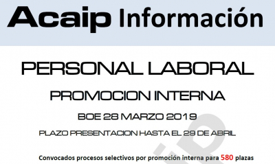 Convocados procesos promoci&oacute;n interna personal laboral
