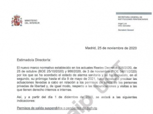 Comunicado a los directores sobre comunicaciones, permisos.....