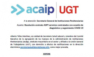 Acaip-Ugt solicita la rescisi&oacute;n del contrato con ASPY