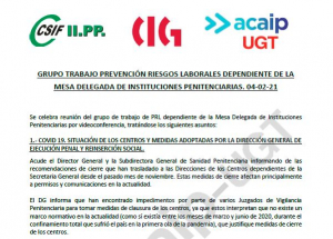 Comunicado reuni&oacute;n Prevenci&oacute;n Riesgos laborales