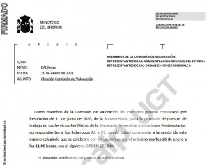 Revisi&oacute;n incidencia concurso de traslados