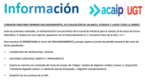 P. Laboral.- Informaci&oacute;n comisi&oacute;n paritaria