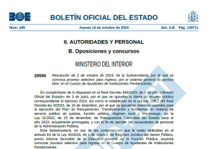 CONVOCATORIA CUERPO AYUDANTES II.PP OEP 2024