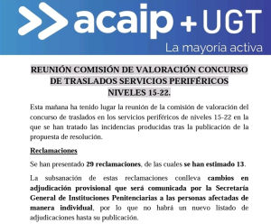 Comunicado reuni&oacute;n comisi&oacute;n valoraci&oacute;n concurso traslados