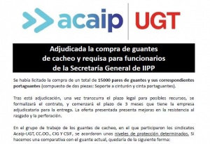 Adjudicada la adquisici&oacute;n de guantes de cacheo