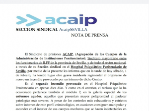 Otro incendio provocado en Sevilla Psiquiatrico