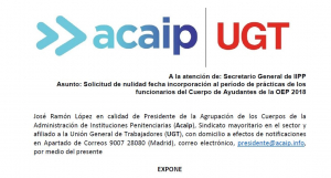 Acaip solicita la nulidad fecha de incorporaci&oacute;n funcionarios practicas OEP 2018