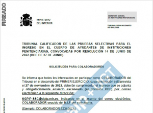 Solicitud colaboradores Examen C. Ayudantes