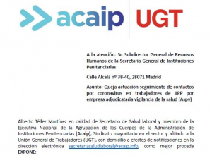 Queja actuaci&oacute;n Aspy por contacto trabajadores de Covid19