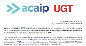 Acaip recurre la convocatoria de interinos al Cuerpo T&eacute;cnico de II.PP