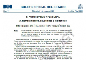 Nombramiento carrera OEP 2018 C. Ayudantes