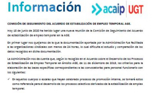 P. Laboral.- informaci&oacute;n comisi&oacute;n seguimiento acuerdo estabilizaci&oacute;n empleo