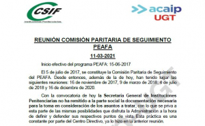 Comunicado reuni&oacute;n seguimiento PEAFA