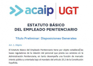 Propuesta de Acaip-Ugt Titulo preliminar reuni&oacute;n "Ley de Cuerpos"