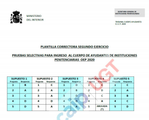 Plantilla oficial correctora examen supuestos OEP 2020