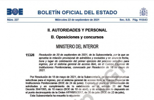 Admitidos-Excluidos  Cuerpo Especial acceso libre