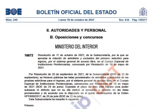 Primer examen acceso promoci&oacute;n interna y libre Cuerpo Especial II.PP