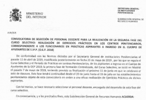Convocatoria personal docente funcionarios en practicas OEP 2018