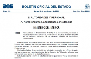 Publicacion BOE resolucion concurso de traslados