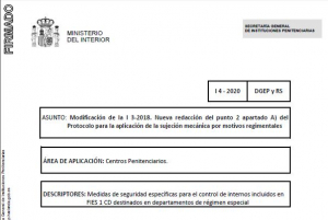 Instruccion 4/020.- Modificaci&oacute;n I 3/2020 sobre sujeci&oacute;n mec&aacute;nica