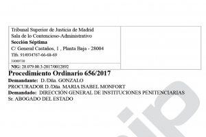 Acaip gana sentencia por adscripcion a un centro por cuidado enfermedad grave.