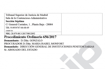 Acaip gana sentencia por adscripcion a un centro por cuidado enfermedad grave.