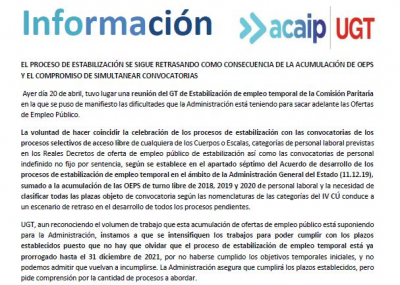 P.Laboral.- Retraso proceso estabilizaci&oacute;n